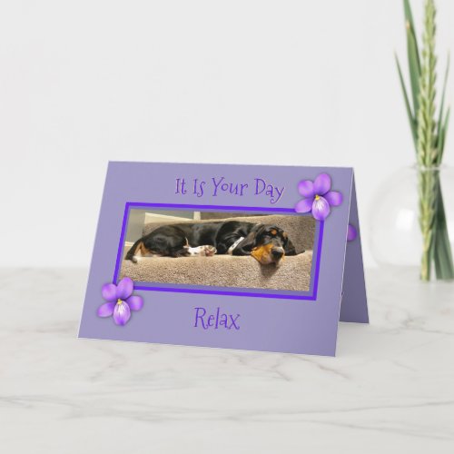 Funny Mothers Day Card WBasset Hound Puppy