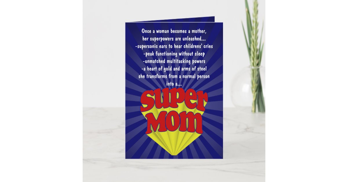 Funny Super Mom gifts and cards for your super mom