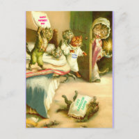 Funny Mother's Day Cat and Kittens, Vintage Image