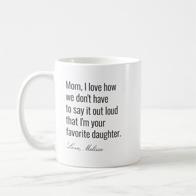 Funny Mothers Day Custom Name Coffee Mug (Left)