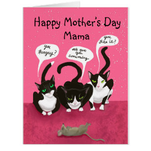 Funny Mothers Day From Cats Personalized Cards
