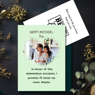 Funny Mother's day From Daughter Heart photo Holiday Card