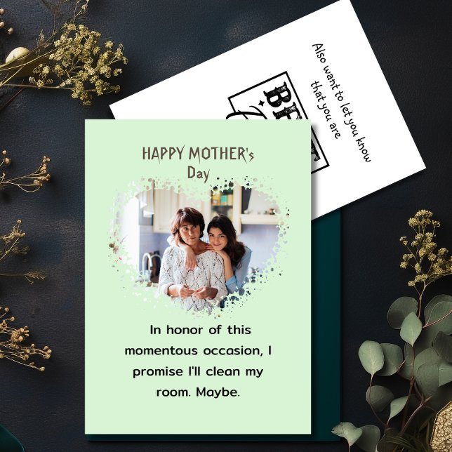 Funny Mother's day From Daughter Heart photo Holiday Card (Creator Uploaded)