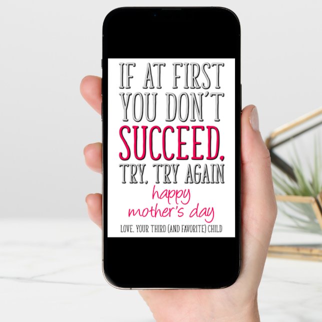 Funny Mother's Day From Third Child, 3rd Born Card (Front Digital)