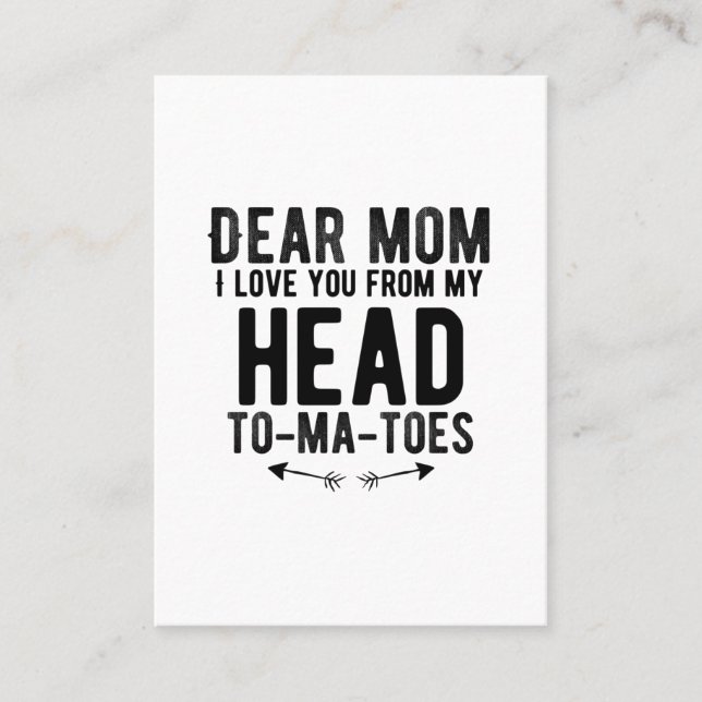 funny mothers day gift for mother mom business card (Front)