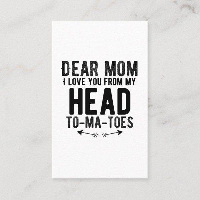 funny mothers day gift for mother mom business card (Front)