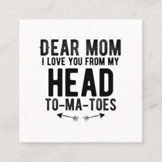 funny mothers day gift for mother mom square business card