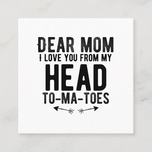 funny mothers day gift for mother mom square business card (Front)