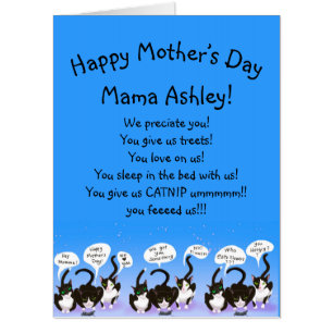 Funny Mothers Day Gift from Cats Card