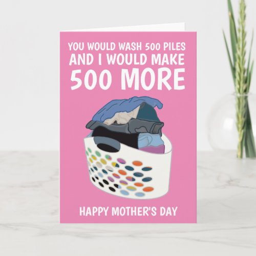 Funny Mothers Day Laundry Card