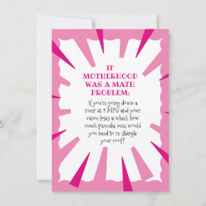 Funny Mother's Day Math Problem Card