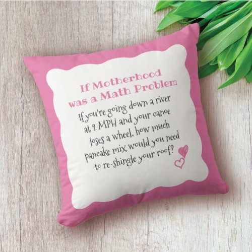 Funny Mothers Day Math Problem Personalized Throw Pillow