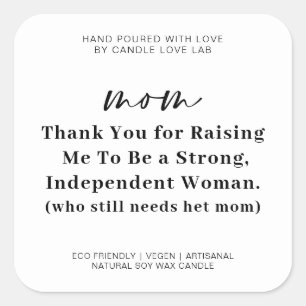 FUNNY MOTHER'S DAY Mom Candle Square Sticker