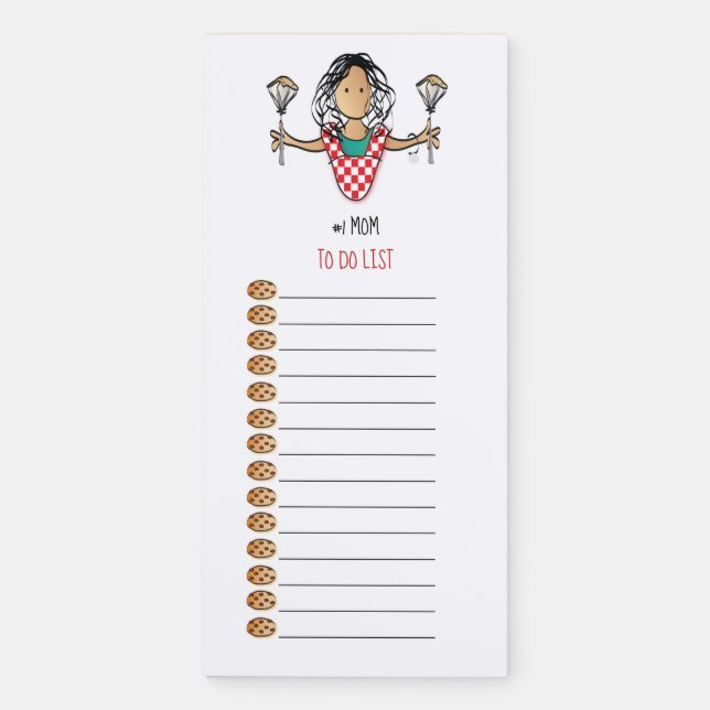 Funny Mothers Day Mom Cartoon To Do List Magnetic Notepad (Front)