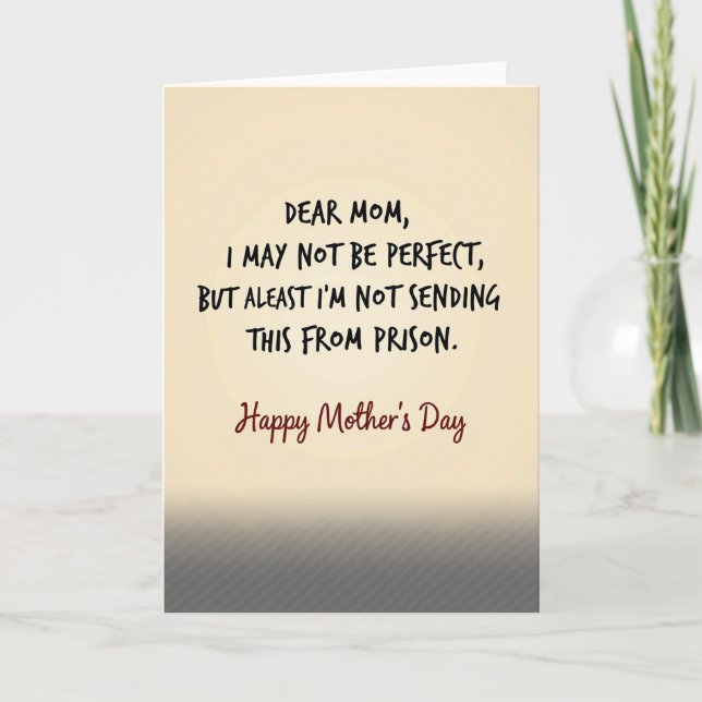 Funny Mothers Day Note Card (Front)