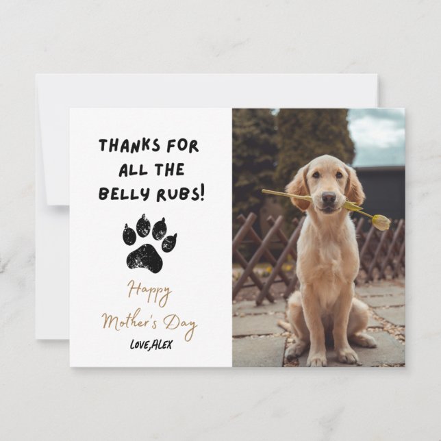 Funny Mothers Day Personalized Dog Mom Pet Photo Note Card (Front)