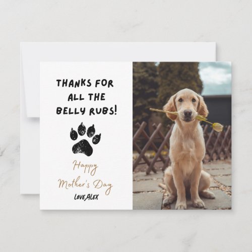 Funny Mothers Day Personalized Dog Mom Pet Photo Note Card