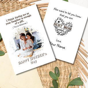 Funny Mother's day photo Card From Daughter