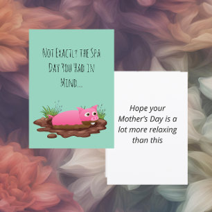 Funny Mother's Day Pig  Holiday Card