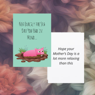 Funny Mother's Day Pig  Holiday Card