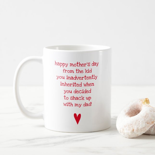 Funny Mother's Day Quote for Bonus Mom Coffee Mug (With Donut)
