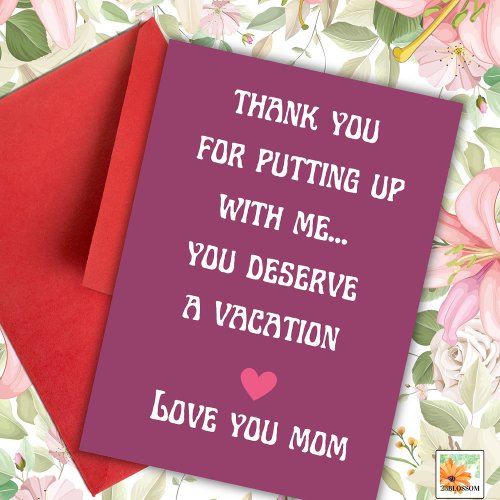 funny Mothers day saying Parents patience Card