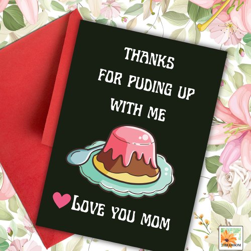 funny Mothers day saying Parents puding Card