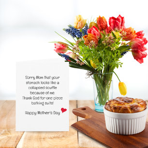 Funny Mother's Day Souffle Stomach Card