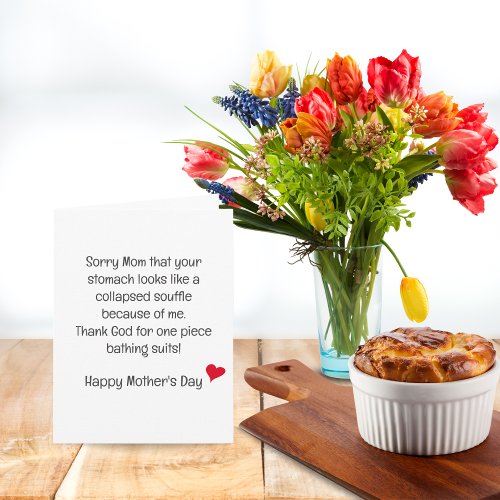 Funny Mothers Day Souffle Stomach  Card