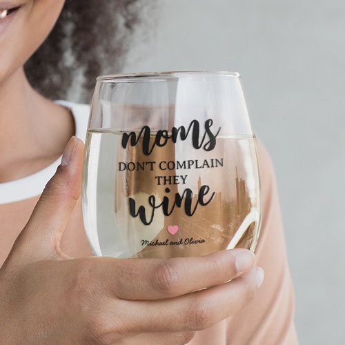 Funny Mothers Day Stemless Wine Glass