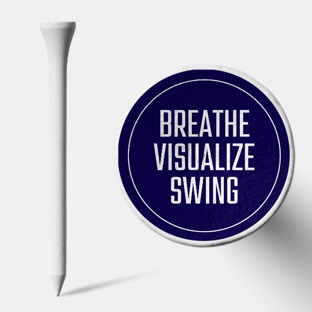 Funny Motivation Golf Visualize Breathe Swing Blue Golf Tees (Combo)