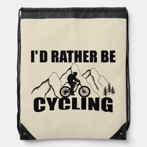 Funny motivational cycling quotes drawstring bag