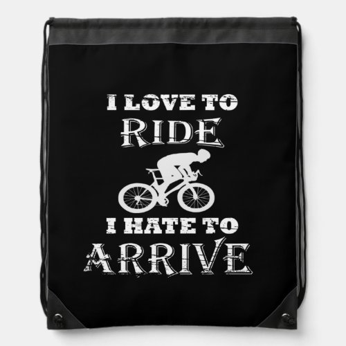 funny motivational cycling quotes drawstring bag