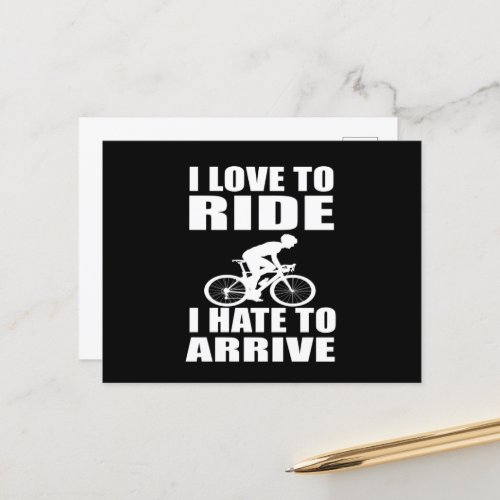 Funny motivational cycling quotes postcard