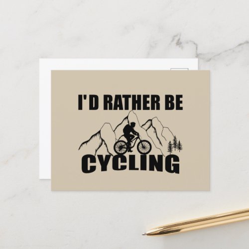 Funny motivational cycling quotes postcard