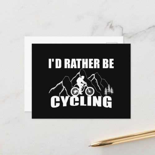 Funny motivational cycling quotes postcard