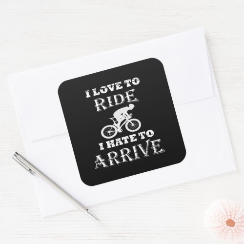 funny motivational cycling quotes square sticker