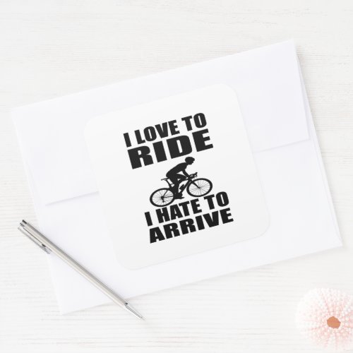 Funny motivational cycling quotes square sticker