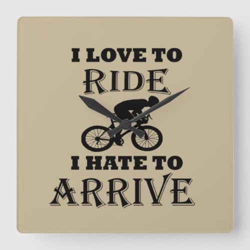 funny motivational cycling quotes square wall clock