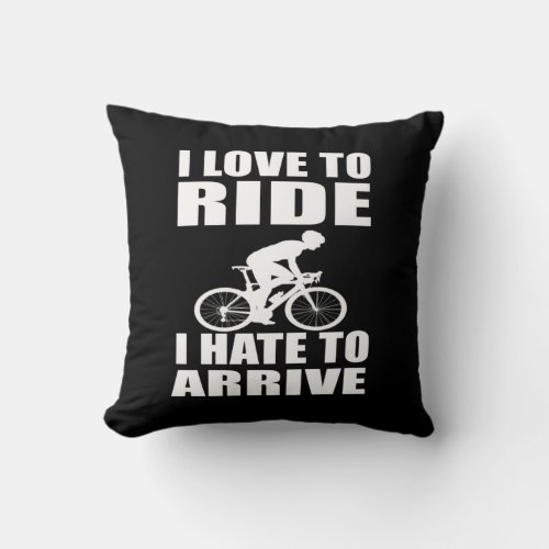 Funny motivational cycling quotes throw pillow