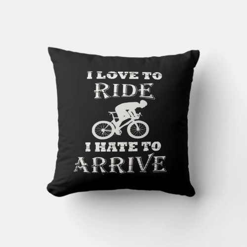 funny motivational cycling quotes throw pillow