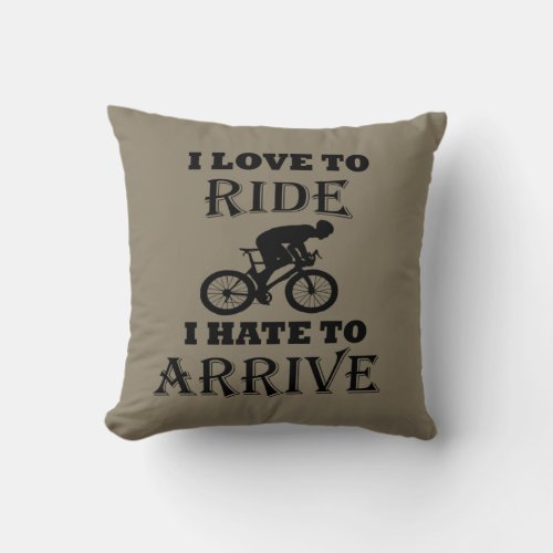 funny motivational cycling quotes throw pillow