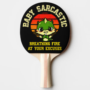 Funny Motivational Dragon - Burn Your Excuses Ping Pong Paddle