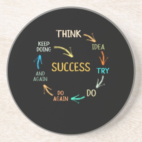 Funny motivational inspirational success cycle coaster