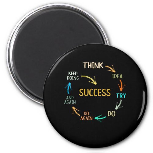 Funny motivational inspirational success cycle magnet