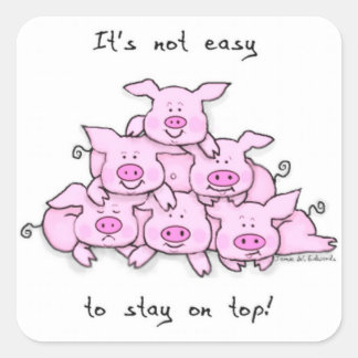 Funny / Motivational Pig Pyramid Sticker