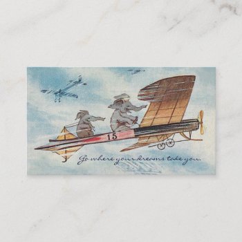 Funny Motivational Speaker Pilot Travel  Two-sided Business Card by AnthroAnimals at Zazzle