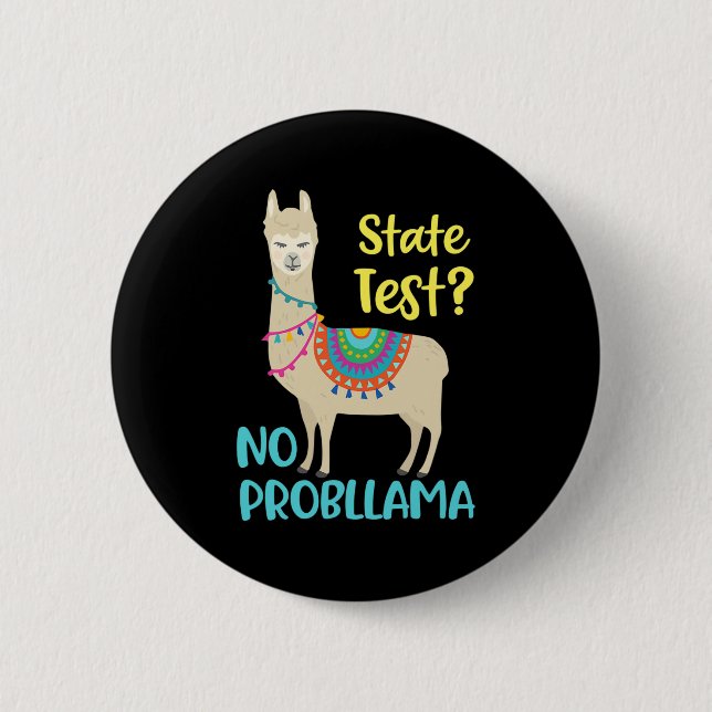 Funny Motivational State Test Day For Students  Button (Front)