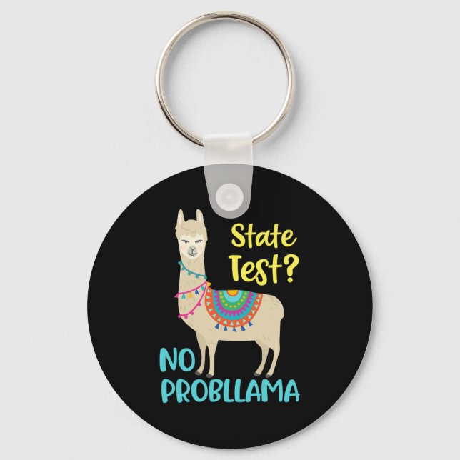 Funny Motivational State Test Day For Students  Keychain (Front)