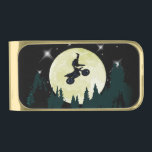 Funny Motocross Motorbike Stunt For Men Gold Finish Money Clip<br><div class="desc">This action packed money clip for men features a man doing a motocross trick or stunt on a dirt bike! It is set at night time in a forest in front of the moon,  riding in the moonlight - a motocross love affair.</div>